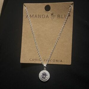 Silver Cubic Zirconia Pendant Necklace